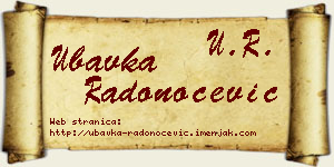 Ubavka Radonoćević vizit kartica